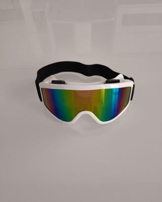 Maschera Motocross/sci/snowboard Bianco Nuova