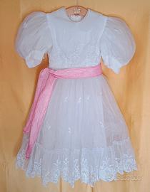 vestito bambina cerimonia bianco anni 7/8 