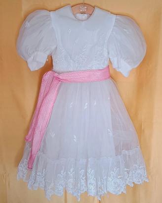 vestito bambina cerimonia bianco anni 7/8 