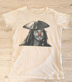 Maglietta pirata Jack Sparrow naso rosso M