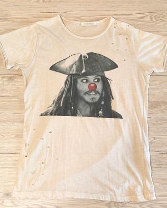 Maglietta pirata Jack Sparrow naso rosso M