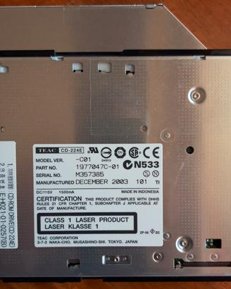 Lettore CD interno Teac CD-224E p.n. 1977047C-01
