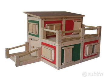 Costruzioni magnetiche legno 124 pezzi