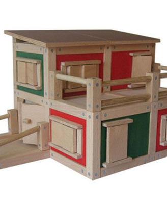 Costruzioni magnetiche legno 124 pezzi