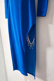 ABITO ELEGANTE LUNGO SPACCO E STRASS TG UNICA NUOV