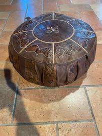 Pouf artigianale nigeriano innpelle e pitone