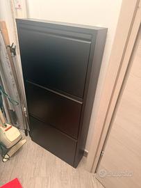 scarpiera slim in metallo nera