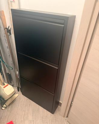 scarpiera slim in metallo nera