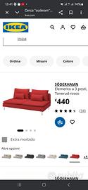 sofa ikea soderhamn 2 posti rosso