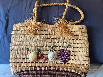 Borsa in paglia vintage anni '70