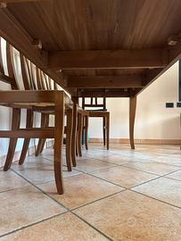 Tavolo in noce con 8 sedie
