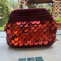 Borsa clutch con paillettes