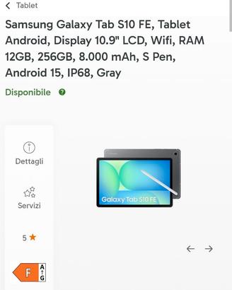 Notebook Samsung Galaxy Tab S10 FE