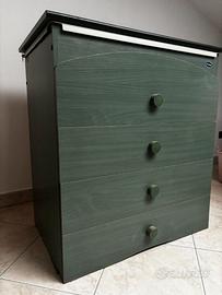 Cassettiera con fasciatoio e vaschetta bagnetto