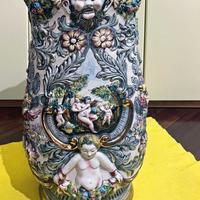 Vaso portaombrelli in porcellana Capodimonte