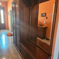 Mobile da ingresso in legno massello con specchio 