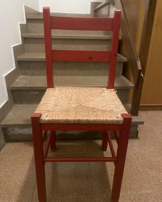 3 sedie cucina rosse