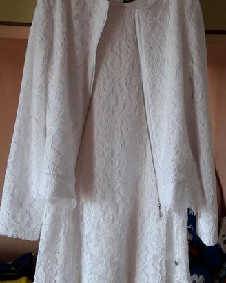 Vestito e giacchetto in pizzo bianco 12/13 anni