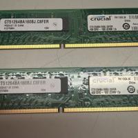 2 Banchi di RAM DDR3 da 4 GB 1600MHz Crucial