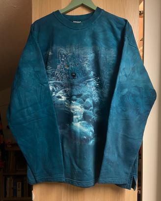 Felpa Vintage 90s Harlequin Nature Graphics Wolf