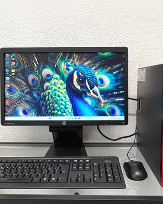 POSTAZIONE PC I5 FUJITSU + MONITOR FULL HD W11 PRO