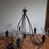 Lampadario in ferro battuto 5 luci