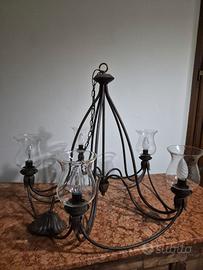 Lampadario in ferro battuto 5 luci