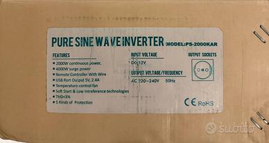 Inverter Giandel 2000W Onda Pura 12V → 220V 4000W