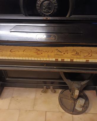 Pianoforte verticale antico nero marca Roeseler