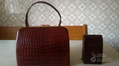 Borsa e porta gioielli di coccodrillo