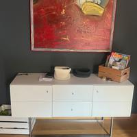 Tavolo console bianco e acciaio