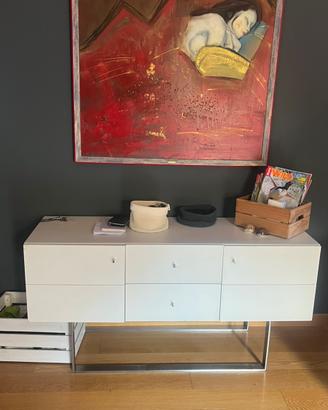 Tavolo console bianco e acciaio