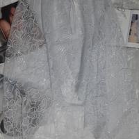 Gonna pizzo lunga bianca con paillettes handmade 