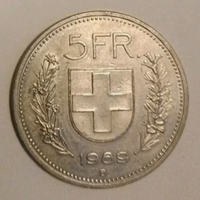 MONETA 5 FRANCHI SVIZZERI - 1989 - SVIZZERA