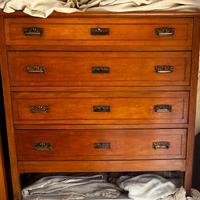 Comò cassettone con piatra di marmo primi '900