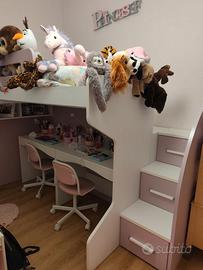 Letto soppalcato Mon armadio ad antmini scaffal