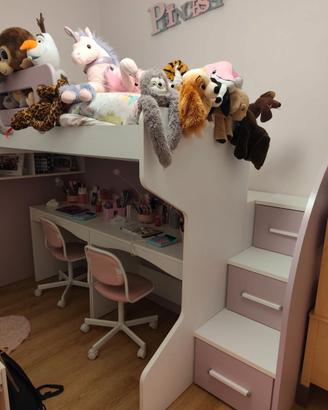 Letto soppalcato Mon armadio ad antmini scaffal