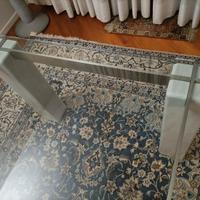 Tavolo in cristallo con basi in marmo Skipper