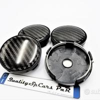 4 TAPPI Coprimozzo 60mm effetto Fibra di Carbonio