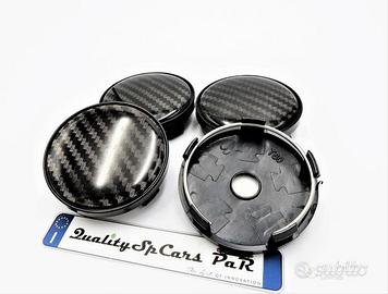 4 TAPPI Coprimozzo 60mm effetto Fibra di Carbonio
