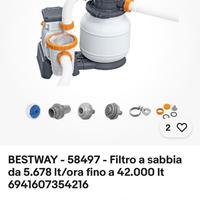 Filtro a sabbia Piscina Bestway 58497