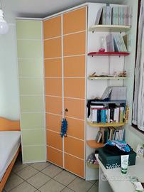 Cabina armadio, letto singolo e comodino
