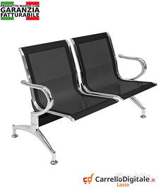 Sedie da attesa in acciaio colore nero 2 posti
