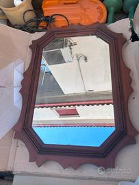 Specchio vintage da Parete con Cornice in Legno