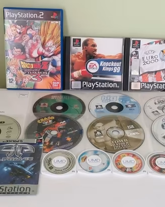 Lotto di 16 giochi e accessori per PSOne, PS2, PSP