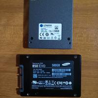 dischi SSD Samsung 850 evo 500gb e Kingston 240gb