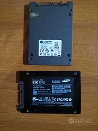 dischi SSD Samsung 850 evo 500gb e Kingston 240gb