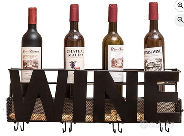 Portabottiglie Supporto per bottiglie di vino muro