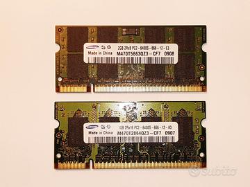 Memorie SAMSUNG DDR2 SODIMM (3GB) per laptop