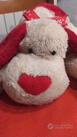 Peluche pupazzo cane con cuori